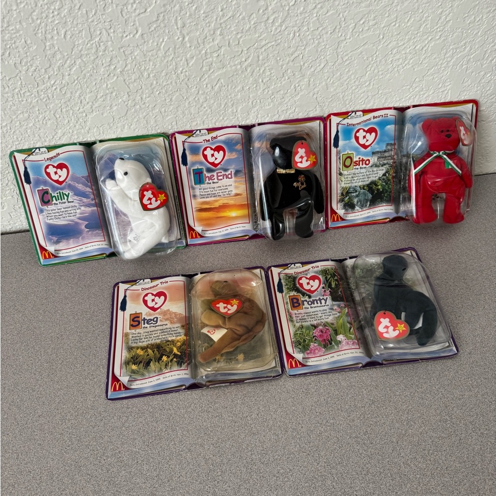 Vintage Y2K Teenie Beanie Babies Lot of 5 - 2000 McDonalds - Sealed